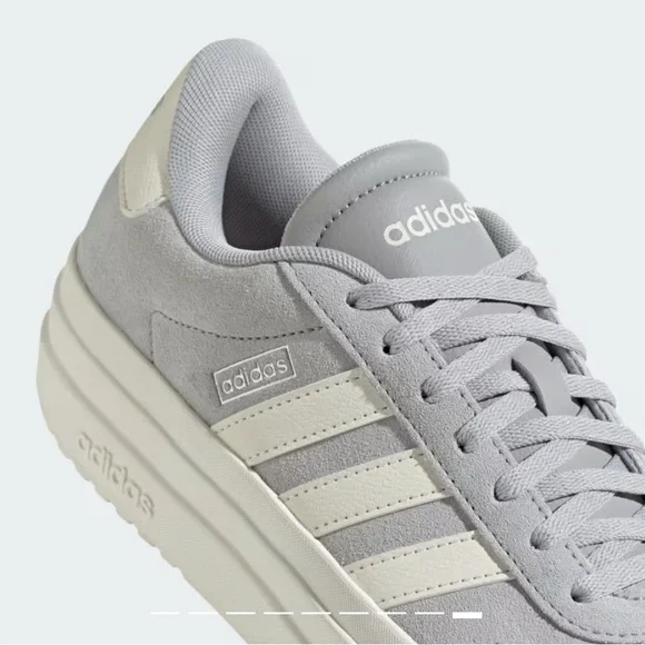 Adidas Women's Gray and White Platform Sneakers - Picture 2 of 9